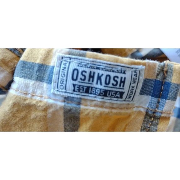 Oshkosh Top Boys 2T Plaid Button Up Long Sleeve Pocket Fall Harvest - Picture 5 of 13